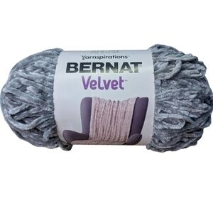 New Yarnspirations Bernat Velvet Yarn Silver Gray Soft Fuzzy Craft Knit Crochet